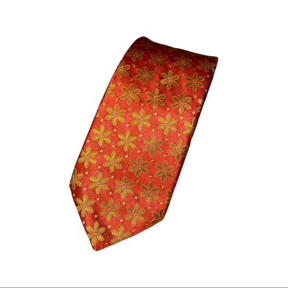 Ted Baker Other - Ted Baker Orange Floral Silk Neck Tie